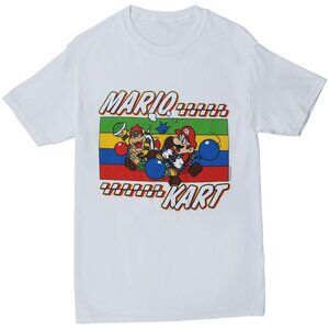Nintendo Mario Kart Graphic Tee T-Shirt Adult Large LG White NWT Licensed